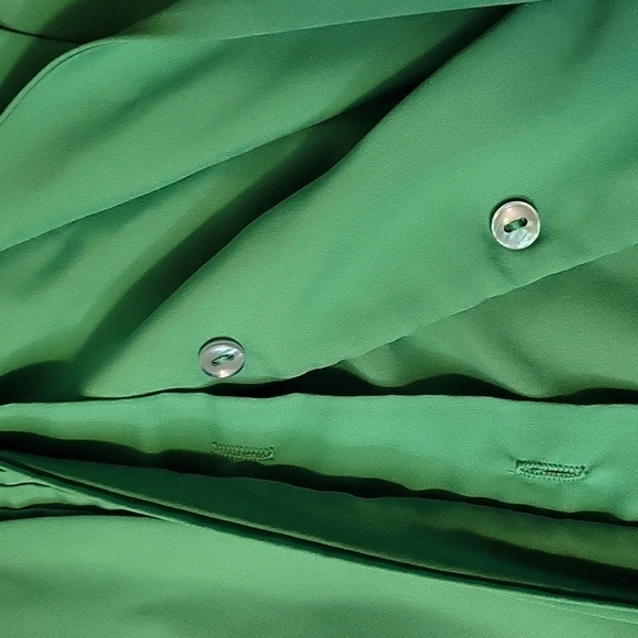 80's Green Scarf Tie Blouse - Picture 2 of 11